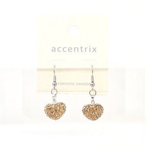 🎁🎅HOLIDAY TREASURES! Petite Topaz Swarovski Crystal Heart Earring